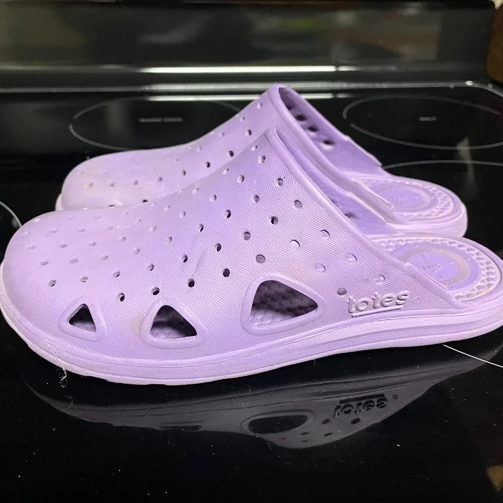 Purple Totes slide on shoes 2-3